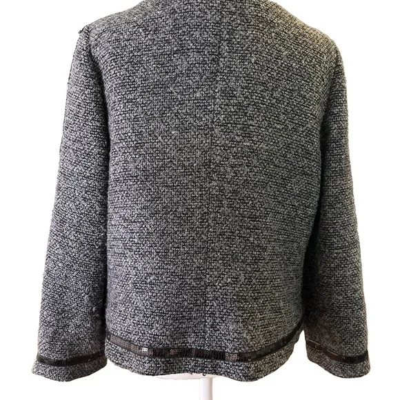 Cynthia Rowley Women’s Tweed Sequin Blazer Professional Classic - Picture 4 of 7